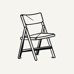 Folding Chair Line Art.eps