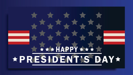 Happy President's Day background vector graphic illustration. American style holiday banner with text