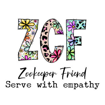 Zookeeper Friend ZCF Design with Flowers and Leopard Print