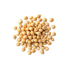 Top View of a Pile of Dried Chickpeas on Black Background