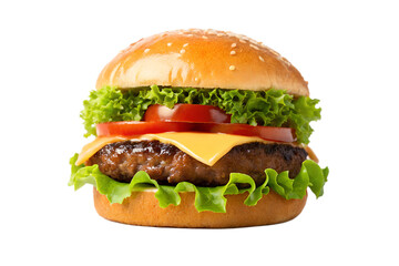 High-quality PNG images of three delicious classic burger, a cheeseburger, and a mushroom burger. Each is isolated on a transparent background, showcasing layers of fresh ingredients 