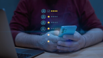 Smartphone Holographic Star Rating Interface