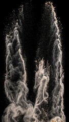 Abstract Gold Powder Explosion on Black Background
