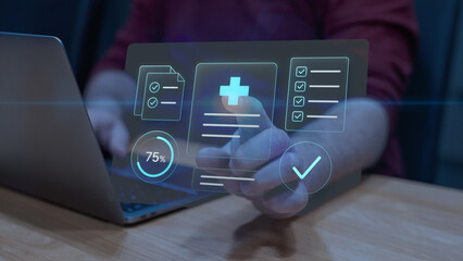 Interactive Holographic Medical Dashboard with Health Metrics