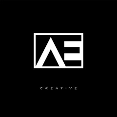 Naklejka premium AE Negative Space Logo – Minimalist Black & White Monogram for Creative Branding, Fashion, Identity & Modern Logo Design