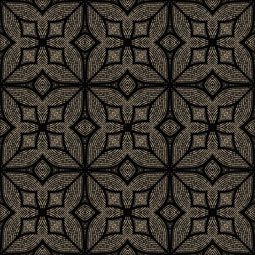 Patr&oacute;n sin costuras Original. Estampa. Textura. Fondo. Caleidoscopio. Sim&eacute;trico. Infinito. Negro