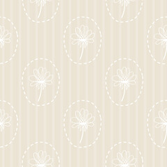 Primitive minimalist vector seamless pattern. Doodle floral print. Design for paper, textile and fabric, wallpaper.
