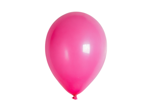 Single pink balloon isolated on black background, Isolated On Transparent Background