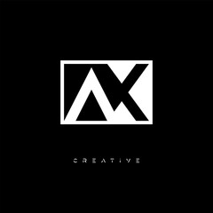 AX Negative Space Logo – Minimalist Black & White Monogram for Creative Branding, Fashion, Identity & Modern Logo Design

