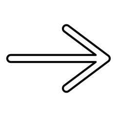 矢印のアイコンイラスト［右向き］（線画）002