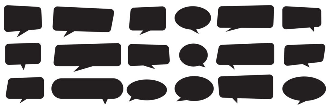 Speech Bubbles set.  speech bubble comic signs. Blank speech bubbles, chatting box, message box for poster, t shirt, comics, banner. Vector illustration, vintage design eps 10