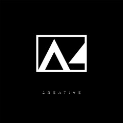 AZ Negative Space Logo – Minimalist Black & White Monogram for Creative Branding, Fashion, Identity & Modern Logo Design

