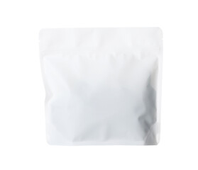 One zipper stand-up pouch isolated on white. Mockup for design