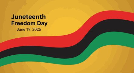 Obraz premium Juneteenth Freedom Day Banner with Pan-African Flag Colors – June 19 Black History Celebration Design
