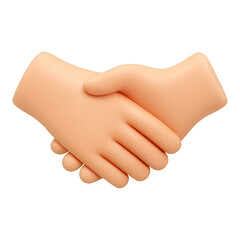 handshake agreement 3d render icon isolated on transparent background cutout