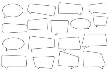 Obraz premium speech bubble line editable icon set. Speech Bubble set. Talk bubble. Blank empty vector white speech bubbles. eps 10