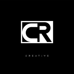 CR Negative Space Logo – Minimalist Black & White Monogram for Creative Branding, Fashion, Identity & Modern Logo Design
