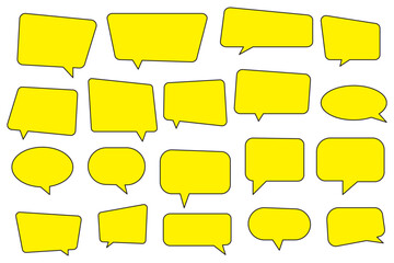 Obraz premium Speech Bubble set. Talk bubble. Blank empty vector white speech bubbles. simple flat design. text box and message icon collection on a white background. vector illustration. eps 10