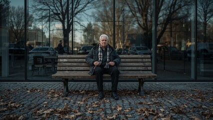 Hyper-Realistic Elderly Portraits Serene Urban Garden Reflections