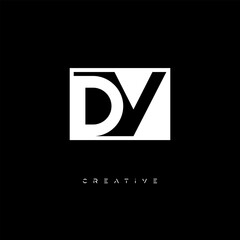 DY Negative Space Logo &ndash; Minimalist Black & White Monogram for Creative Branding, Fashion, Identity & Modern Logo Design
