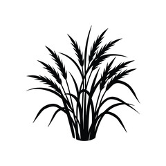 Rice plants silhouette vector art illustration(A)