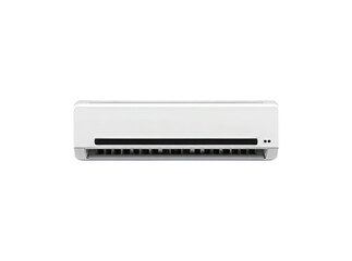 Modern white air conditioner unit isolated on black background, Isolated On Transparent Background