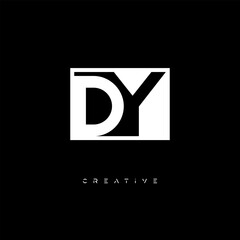 DY Negative Space Logo – Minimalist Black & White Monogram for Creative Branding, Fashion, Identity & Modern Logo Design
