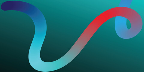 Abstract design with flowing lines and vibrant colors. This image features dynamic, flowing lines in shades of blue, red, and teal against a teal gradient background.