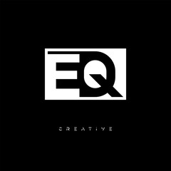 EQ Negative Space Logo – Minimalist Black & White Monogram for Creative Branding, Fashion, Identity & Modern Logo Design
