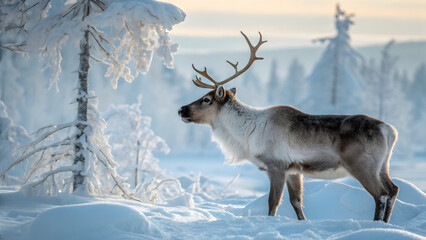 deer in snow