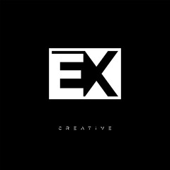 EX Negative Space Logo – Minimalist Black & White Monogram for Creative Branding, Fashion, Identity & Modern Logo Design
