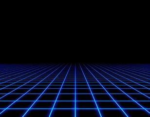 Abstract Blue Grid Lines on Dark Background