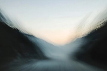 Abstract landscape with blurred motion effect, perfect for backgrounds and artistic designs