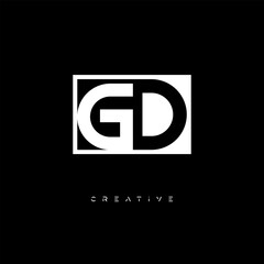 GD Negative Space Logo – Minimalist Black & White Monogram for Creative Branding, Fashion, Identity & Modern Logo Design	