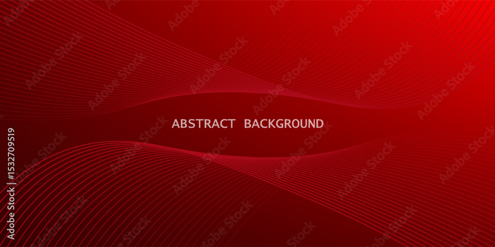 Wall mural abstract red gradient background with glowing wave. shiny moving lines design element. elegant flowi