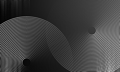 Geometric pattern black technology background with circles