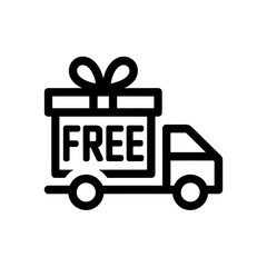 Free Delivery A Simplified Graphic of a Gift-Filled Truck