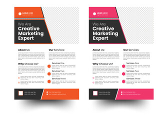 a bundle of 5 templates of a4 flyer, Flyer template layout design. Corporate creative colorful business flyer template.	
