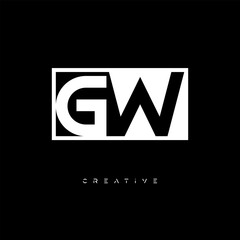 GW Negative Space Logo – Minimalist Black & White Monogram for Creative Branding, Fashion, Identity & Modern Logo Design	