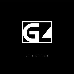 GZ Negative Space Logo – Minimalist Black & White Monogram for Creative Branding, Fashion, Identity & Modern Logo Design	