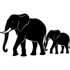 Obraz premium Elephant family walking 