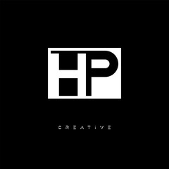 HP Negative Space Logo – Minimalist Black & White Monogram for Creative Branding, Fashion, Identity & Modern Logo Design	