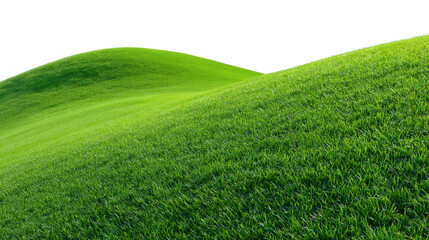 Obraz premium Two lush green grass hills isolated on transparent background