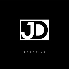 JD Negative Space Logo – Minimalist Black & White Monogram for Creative Branding, Fashion, Identity & Modern Logo Design	