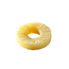 Single Ring of Canned Pineapple, Isolated on Black Background