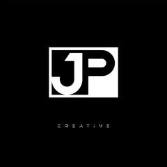 JP Negative Space Logo – Minimalist Black & White Monogram for Creative Branding, Fashion, Identity & Modern Logo Design	