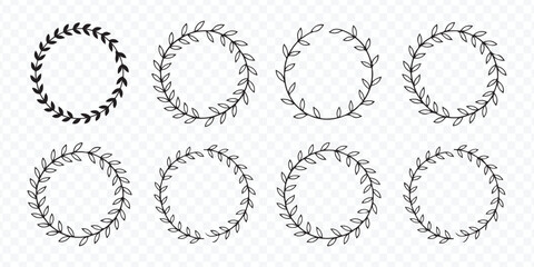 Elegant floral circle border line art Vector