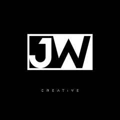 JW Negative Space Logo – Minimalist Black & White Monogram for Creative Branding, Fashion, Identity & Modern Logo Design	