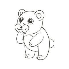 Obraz premium Printable Bear Blowing Heart Bubbles Outline