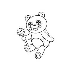 Fototapeta premium Printable Bear Bouncing on a Cake Outline